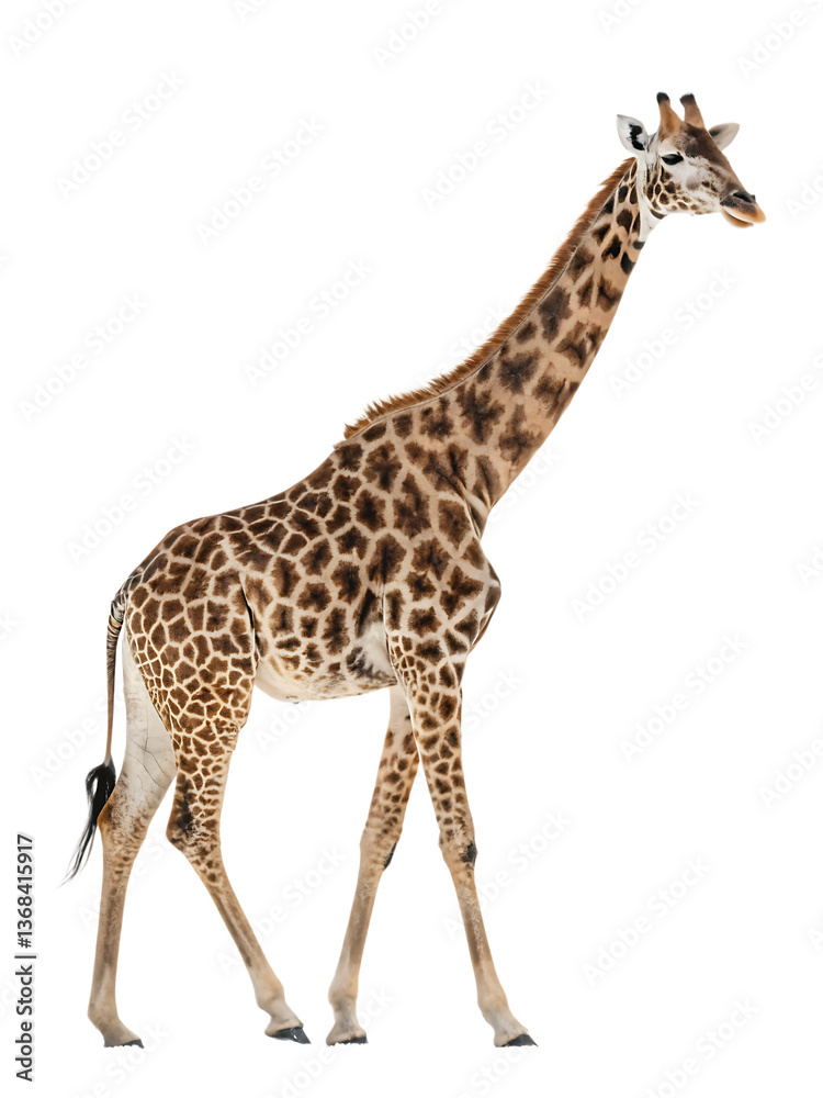 Naklejka premium a giraffe isolated on white background, PNG.