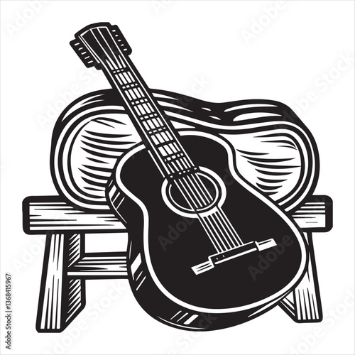 guiter silhouette vector style
