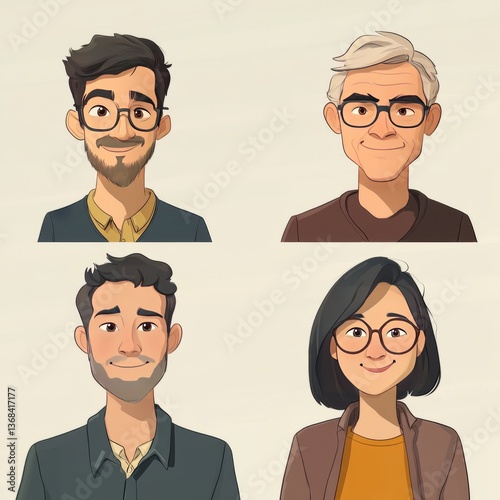 demographic breakdown of 4 animated characters

