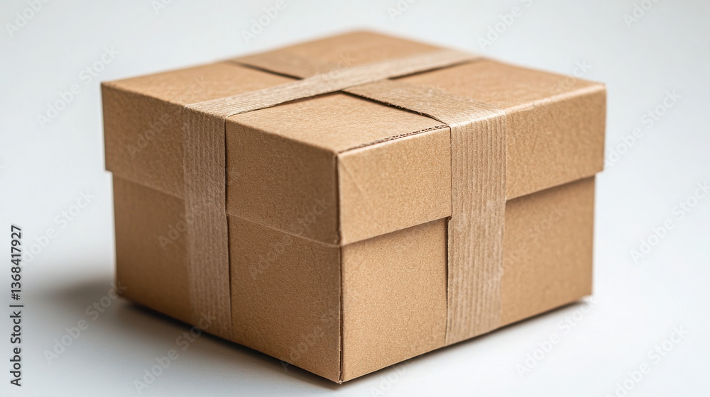 Fototapeta premium Product photo of a Vertical cardboard box on white background.