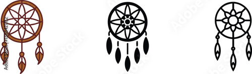Dreamcatcher Designs Brown, Black, and Outline Variations