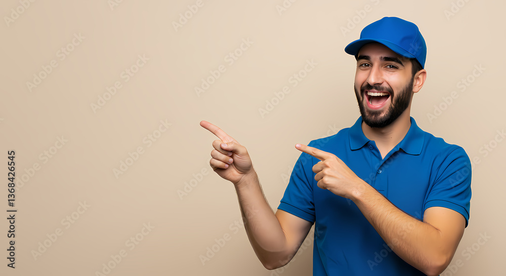 Delivery Man Pointing, Fast Shipping Service Delivery Man Pointing, Fast Shipping Service