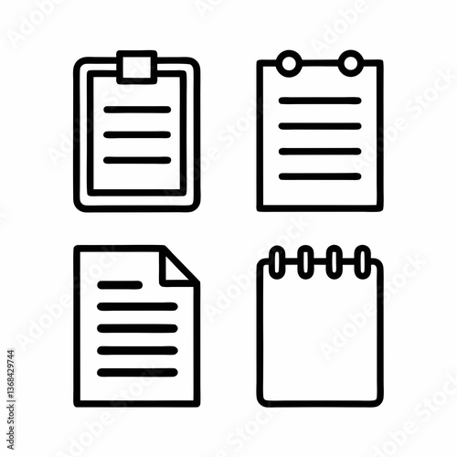 Paper and Notepad Icons Vector Collection.