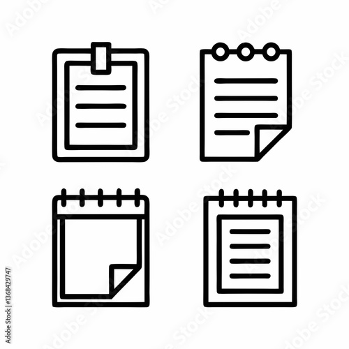 Paper and Notepad Icons Vector Collection.