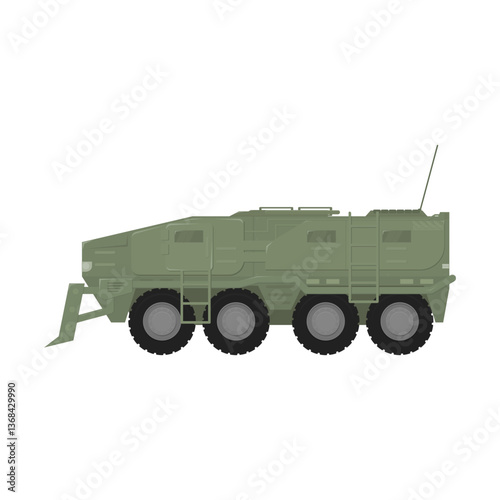 armored personnel carrier. armored vehicle. combat vehicle. anti-riot vehicle. vector illustration. cruiser