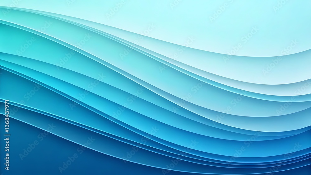 Fototapeta premium Abstract Blue Wave Background with Layered Gradient Curves