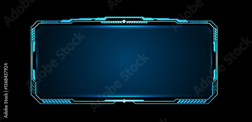 Futuristic HUD screen or technology box blue. Vector illustration