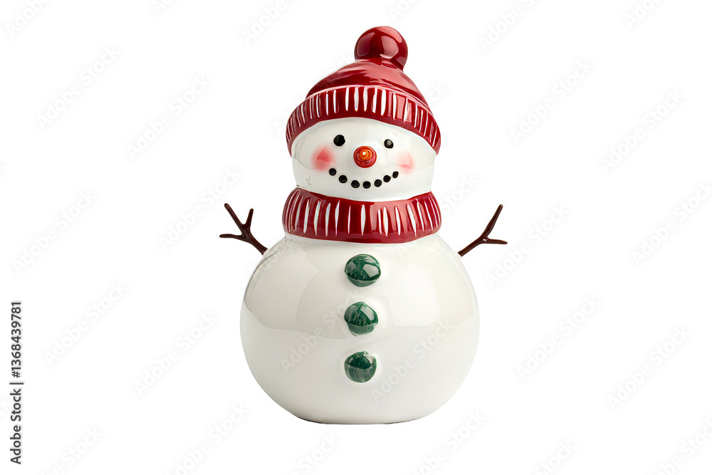 Snowman Figure with Red Hat and Scarf on Black, cut out transparent Snowman Figure with Red Hat and Scarf on Black, cut out transparent