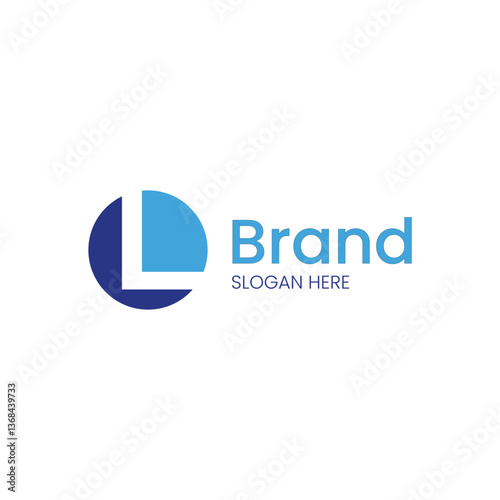 simple and minimalist logo design, a logo with letter l and circle for business