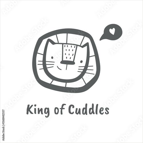 Сute animal faces in scandinavian style vector illustration on white background