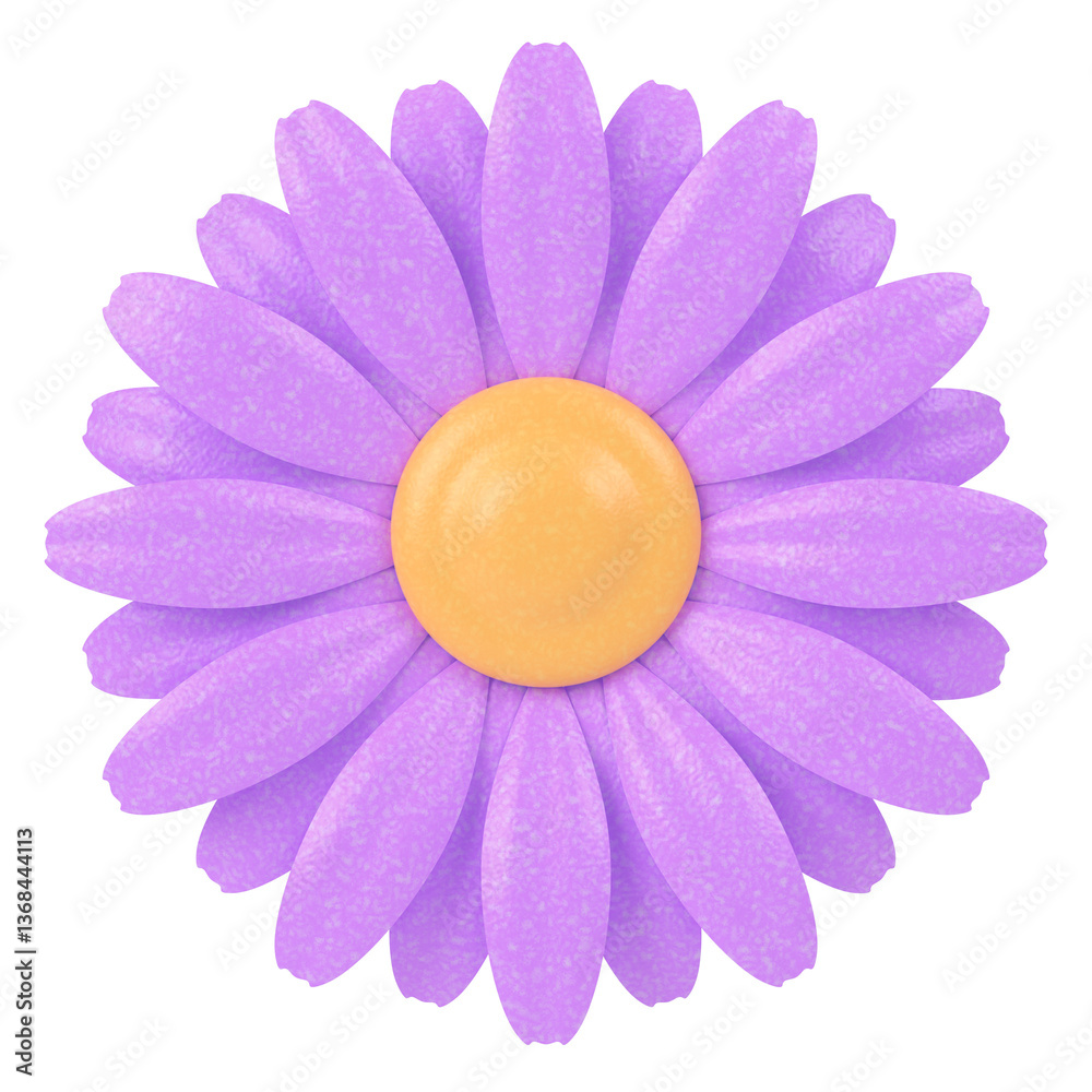 Fototapeta premium violet flower isolated on white background 3D Illustration