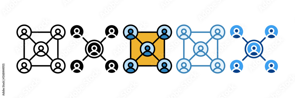 Business Ecosystem Icon Set Multiple Style Collection Business Ecosystem Icon Set Multiple Style Collection