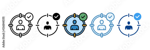 Target Audience  Icon Set Multiple Style Collection