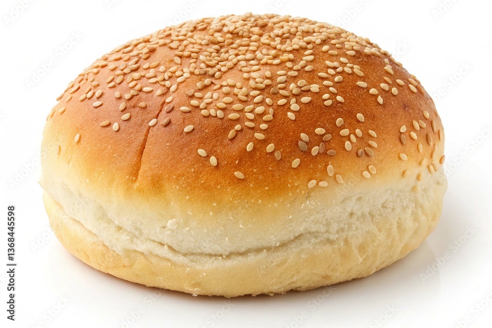 Bread roll covered with sesame seeds isolated on transparent background Bread roll covered with sesame seeds isolated on transparent background