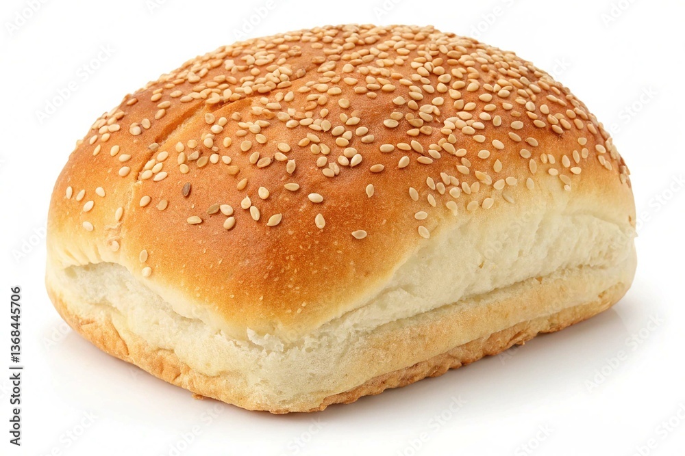 Bread roll covered with sesame seeds isolated on transparent background Bread roll covered with sesame seeds isolated on transparent background