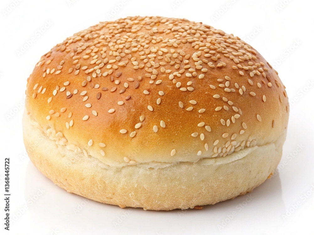 Bread roll covered with sesame seeds isolated on transparent background Bread roll covered with sesame seeds isolated on transparent background
