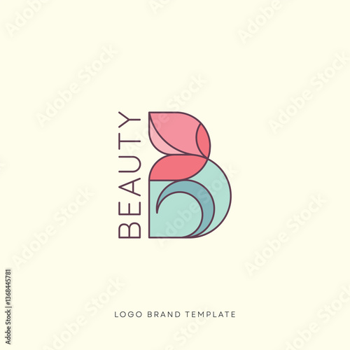 Letter B logo as a flower logotype beauty for brand template