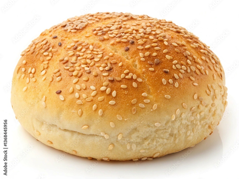 Bread roll covered with sesame seeds isolated on transparent background Bread roll covered with sesame seeds isolated on transparent background