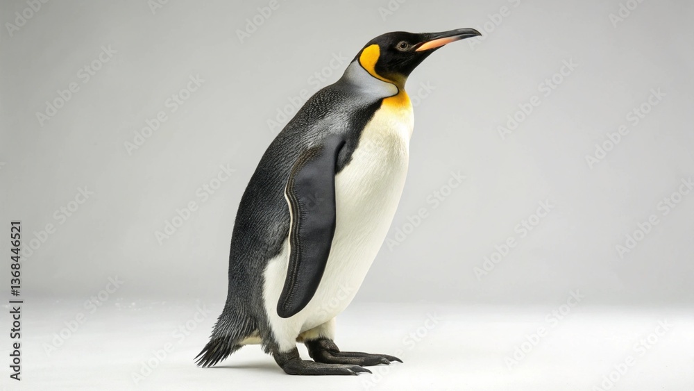Fototapeta premium Emperor Penguin in full view on studio background