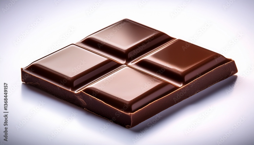 Delectable Chocolate Delight: A close-up shot of a perfectly formed square of rich, dark chocolate, invitingly glistening, capturing the essence of indulgence and pleasure. Delectable Chocolate Delight: A close-up shot of a perfectly formed square of rich, dark chocolate, invitingly glistening, capturing the essence of indulgence and pleasure.