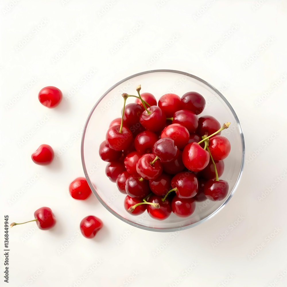 A top view of a delicate handblown clear glass bo