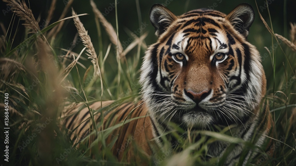 Fototapeta premium tiger on the rock