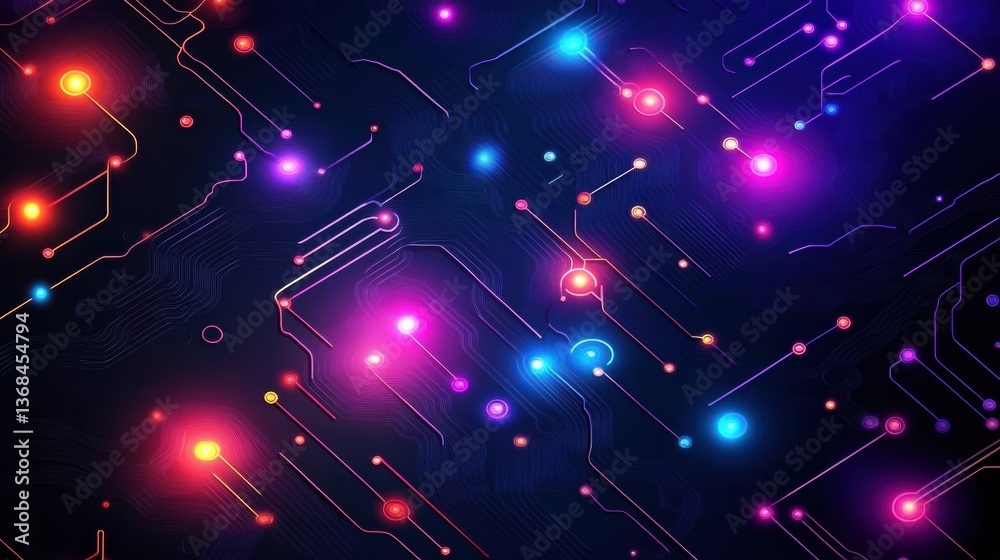 Obraz premium Abstract Glowing Circuit Board