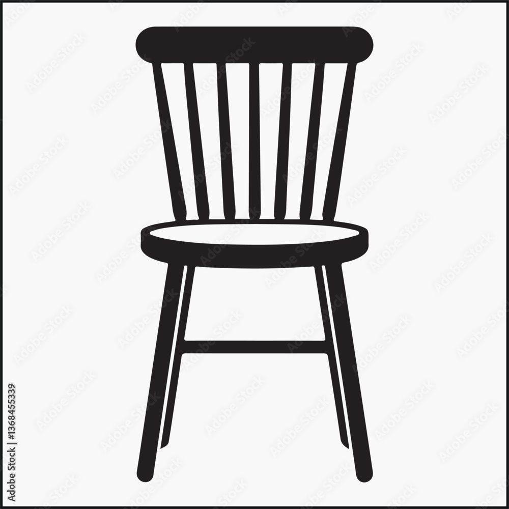 old wooden chair silhouette