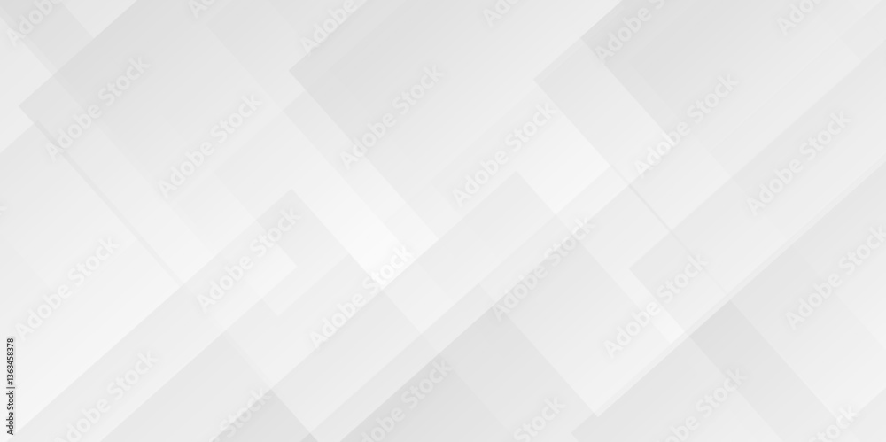 Obraz premium Vector white and gray overlap triangle geometric technology pattern. minimal rectangle arranged white lines transparent web square background layers. overlap web presentation design. 