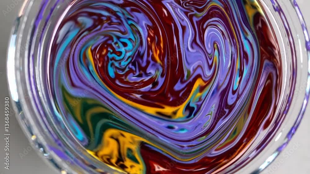 Vibrant paint mixing in slow motion: mesmerizing color swirl patterns captured in ultra hd Vibrant paint mixing in slow motion: mesmerizing color swirl patterns captured in ultra hd