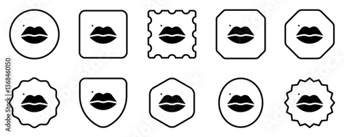 Editable pretty lips vector icon. Cosmetics, makeup, skincare, beauty. Part of a big icon set family. Perfect for web and app interfaces, presentations, infographics, etc