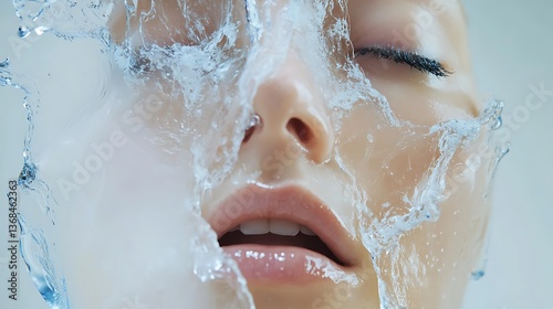 Encapsulated skincare ingredients gradually releasing into different layers of the skin 