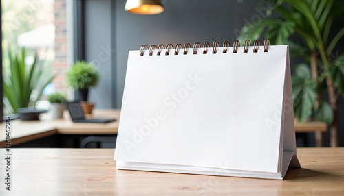Calendar Mockup on Desk with Modern Background  