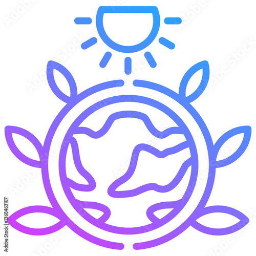 Energy and Natural Resources  Icon Symbol Outline Gradient