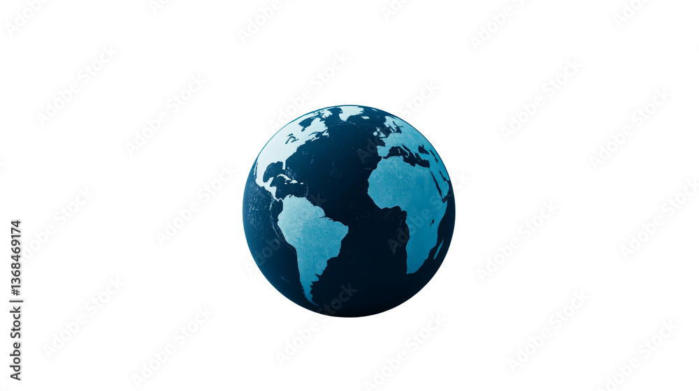 Globe showing Earth continents, oceans and land, cut out transparent Globe showing Earth continents, oceans and land, cut out transparent