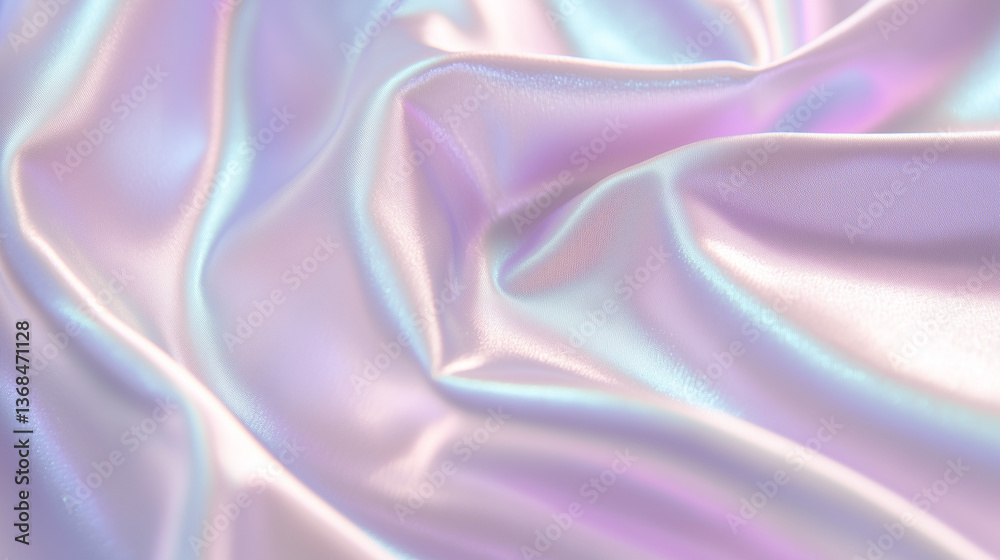 Obraz premium Holographic iridescent wave with shifting pastel colors