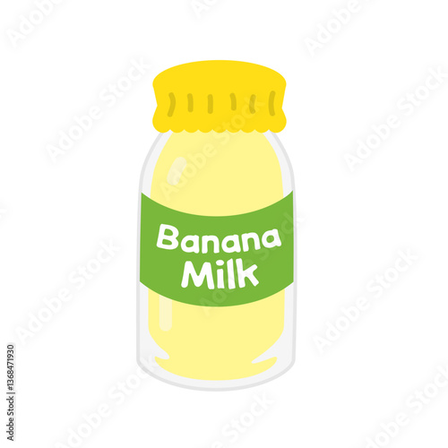 glass bottle of banana milk