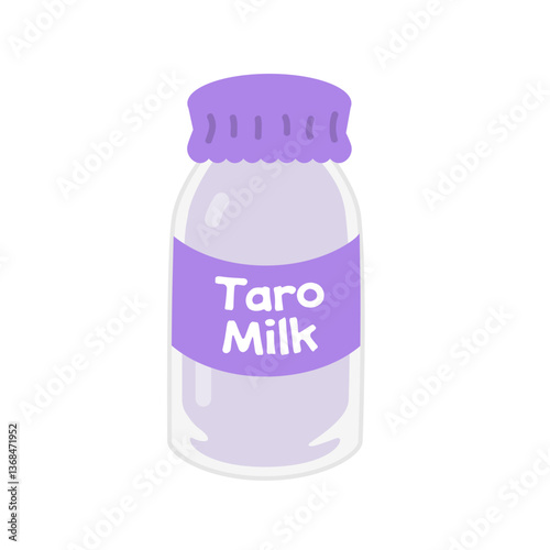 glass bottle of taro milk