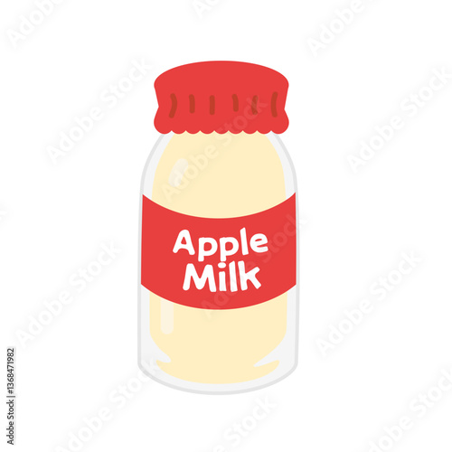 glass bottle of apple milk