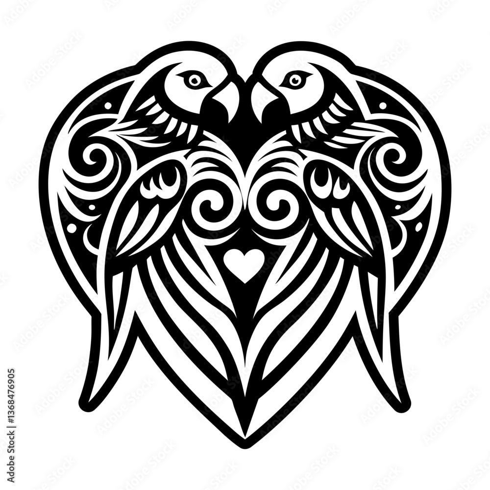 Obraz premium A filled style icon of love birds symbol