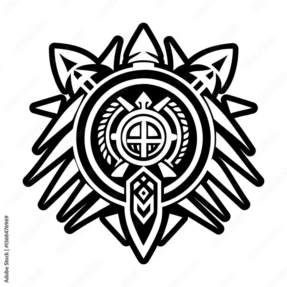 Fototapeta premium A filled style icon of medicine wheel symbol
