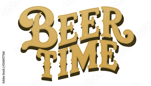 Beer time Inscription on transparent background. Design elements for a bar. Vector graphic