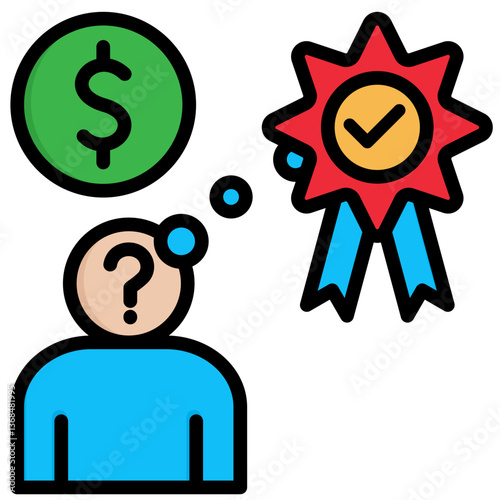 Customer Assessment Icon symbol Flat Color