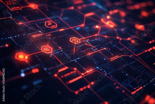 Wallpaper Mural Layered diagram illustrating the structure of a digital network, highlighting its various components and connections Torontodigital.ca