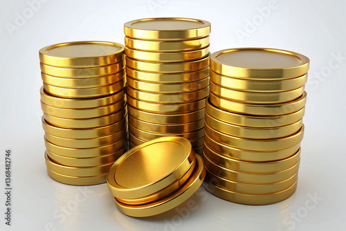 Stacks of Shiny Gold Coins Symbolizing Wealth and Financial Success (4)