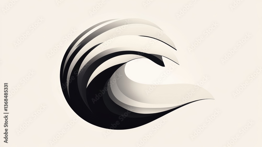 Naklejka premium A minimalist graphic logo using negative space cleverly.