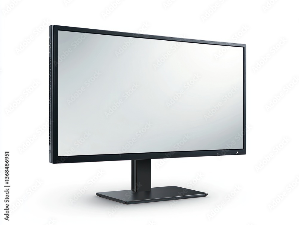 Blank White Screen Computer Monitor Vector Illustration on White Background, Front View, High Resolution with Sharp Focus and High Detail Quality Blank White Screen Computer Monitor Vector Illustration on White Background, Front View, High Resolution with Sharp Focus and High Detail Quality