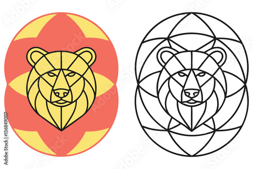 Geometric Lion Head Two Style Variations, Creative and Modern Design