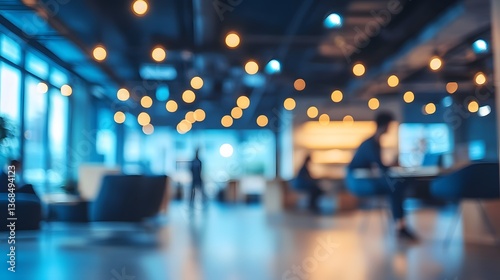 Wallpaper Mural Blurred high-tech startup office with employees in the background Torontodigital.ca