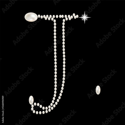 Obraz na płótnie Capital Letters of English alphabet romantic with pearls w salonie